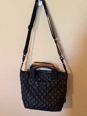 MZ Wallace Small Metro Tote Deluxe – Black Quilted Crossbody + Wallet – Like New